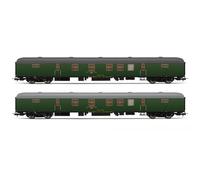 Electrotren HE4013 RENFE, 2-unit set DGDC-3000 postal van, olive green livery, period IV 1:87 Scale HO Gauge