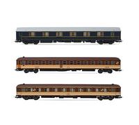 Electrotren HE4016 RENFE, 3-unit pack Estrella Media Luna coaches (1st class 12100 + sleeping 7100 + sleeping T2), ep. IV 1:87 Scale HO Gauge