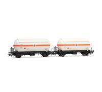 Electrotren HE6072 RENFE, 2-unit pack PR type gas tank wagons, Butano S.A. orange-white, ep. IV Freight Wagon Packs