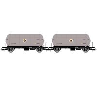 Electrotren HE6073 RENFE, 2-unit pack, PR gas tank wagons, Butano S.A. silver-black, ep. III Freight Wagons