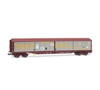 Electrotren HE6084 RENFE, 4-axle DDJP wagon, Paquete-Expres silver-oxid red livery, with swapped doors, ep. IV for 14+, adults and model railway collectors
