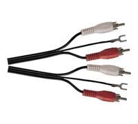 Electrovision 1.2M 2× Phono Plugs To 2× Phono Plugs Screened Lead With Earth in Black Electrovision Black