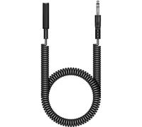 Electrovision 1.2M Curly 6.35Mm Stereo Jack Plug To 6.35Mm Stereo Jack Socket Lead in Black Electrovision Black
