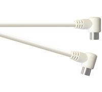 Electrovision 10 M Right Angled Coaxial Plug To Right Angled Coaxial Plug White