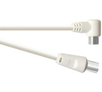 Electrovision 10 M Right Angled Coaxial Plug To Straight Coaxial Plug White