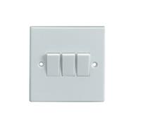 Electrovision 2 Way 3 Gang Switch. Bulk White
