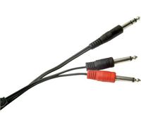 Electrovision 2X6.35mm Mjp To 6.35mm Sjp 2M 6.35mm Stereo Jack Plug/2 X 6.35mm Mono Plugs