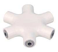 Electrovision 3.5 mm Stereo Socket to 5x 3.5mm Stereos Sockets Adaptor in White Electrovision White
