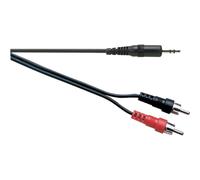 Electrovision 3.50Mm Jck To 2 Rca 1.20M Lead 3.5Mm Stereo Jack Plug/2 X Phono Plugs in Black Electrovision Black