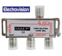 Electrovision 3 Way Satellite Splitter With A Single Input Port And Three Output Ports Arranged On The Splitter Housing