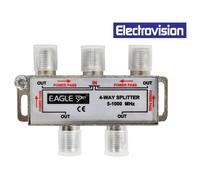 Electrovision 4204S-Ap 4 Way Splitter in Metallic Silver Electrovision Metallic Silver