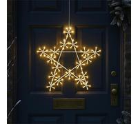 Electrovision 50Cm Metal Xmas Star Warm White Leds 120 Outdoor Wall Garden 8 Light Modes