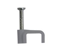 Electrovision 8mm Flat Cable Clips (Pack of 100) Grey