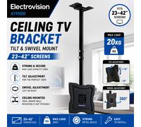 Electrovision A195BB Ceiling TV Bracket Tilt Swivel Mount 23-42in Up To 20kg