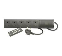 Electrovision black wireless remote control 5 gang extension lead