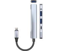 Electrovision Lightning to 3 USB-3 Sockets and 20W Lightning Fast Charging Socket OTG Adaptor 65mm Lead