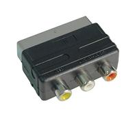 Electrovision Scart Adaptor with 3 Phono Sockets - Black