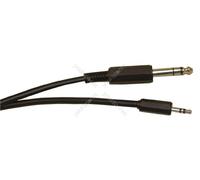 Electrovision Screened 6.35 Mm Stereo Jack Plug To 3.5 Mm Stereo Jack Plug (1.2 M) Black
