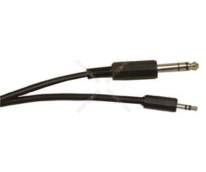 Electrovision Screened 6.35 Mm Stereo Jack Plug To 3.5 Mm Stereo Jack Plug (1.2 M) Black