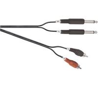 Electrovision Standard 2X 6.35 mm Mono Jack Plugs To 2X Phono Plugs Screened Lead