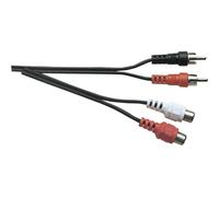 Electrovision Standard 2x Phono Plugs to 2x Phono Line Sockets Screened Lead in Black Electrovision Black