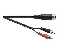 Electrovision Standard 5 Pin DIN Plug to 2x Phono Plug Screened Lead in Black Electrovision Black