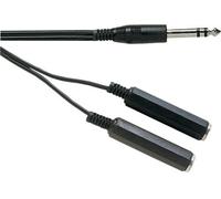 Electrovision Standard 6.35 mm Stereo Jack Plug To 2X 6.35 mm Stereo Jack Sockets Screened Lead