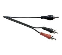 Electrovision Standard Phono Plug to 2x Phono Plugs Screened Lead in Black Electrovision Black