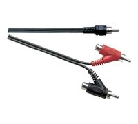 Electrovision Standard Phono Plug to 2x Stackable Phono Plugs Screened Lead 1.8m in Black Electrovision Black
