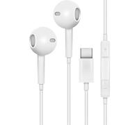 Electrovision Stereo Earphone With USB-C Plug & Mic Designed For Easy Hands-Free Use in White Electrovision White