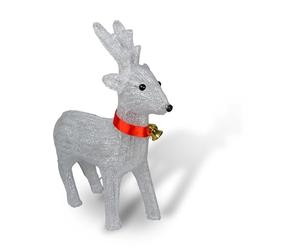 Electrovision Xmas Haus Outdoor or Indoor Led Lite 39cm High Christmas Acrylic Reindeer With 40 LED, Timer and Battery Operation for Festive Christmas Decoration Lights