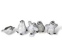 Electrovision Xmas Haus Set of 5 Acrylic Outdoor/Indoor Penguins Battery Operated With Timer for Festive Christmas Decoration with 8 LED's Per Light
