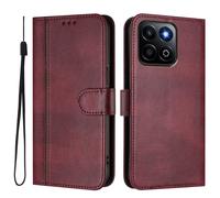 ELECWAY for Honor 400 Smart 5G Phone Case Wallet, w. Card Holder | Cash Pocket | Wrist Stap | Flip Leather (Red)