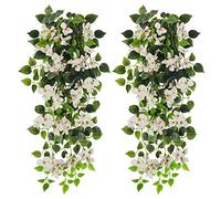 Elecxlink Artificial Hanging Flowers Bougainvillea, UV Resistant Fake Plastic Faux Flower Fabric Vine for Indoor Outdoor Garden Porch Eave Wedding Wall Décor