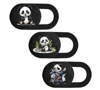 Eledabra 3 Pack Laptop Web Camera Cover Ultra Thin (0.027in) Webcam Cover Slide Turtle Printed for Laptop, Desktop, PC, MacBook, iMac, Computer, Smartphone (Lively Panda)