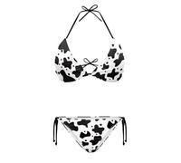 ELEDIZI Sexy Bathing Suit for Women 2 Piece Size XS-XXL, Cow Print, XXL