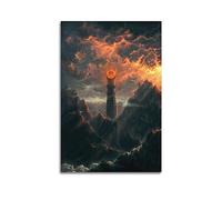 ELedvb The Hobbit Eye of Sauron TowerCanvas Poster Decorative Painting Canvas Wall Posters And Art Picture Print Modern Family Bedroom Decor Posters 12x18inch(30x45cm)