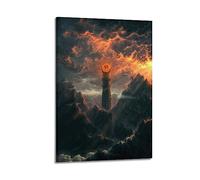 ELedvb The Hobbit Eye of Sauron TowerCanvas Poster Decorative Painting Canvas Wall Posters And Art Picture Print Modern Family Bedroom Decor Posters 08x12inch(20x30cm)