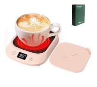 Eleechen Coffee Mug Warmer, Smart Cup Warmer for Desk with 8H Auto On/Off, 4 Temperature Settings (40℃/55℃/65℃/80℃), Self Heating Coaster for Coffee Mug, Milk-Cup Warmer (Pink)