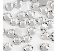 Eleegem 2000PCS SS16 Flatback Rhinestones | 12-Facet Diamond-Cut Glass Gems for Nail Art, Clothing, DIY Crafts |Glue-On Decoration Stones with Silver Backing(Crystal)