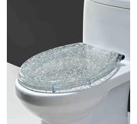 Eleeonora Resin Toilet Seat,Glitters Toilet Seat,Thickened Resin Toilet Seat,Funny Toilet Seat,Hinged Connection,Comfortable,Easy To Clean,Bright Colors,Suitable For Hotel Toilet Decoration