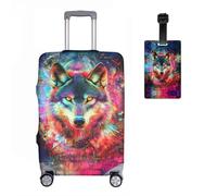 Elefantss Animal Elastic Suitcase Protective Cover + Luggage Tag Set of 2 Elephant Suitcase Cover Luggage Cover Luggage Cover Washable Print Luggage Cover 18-32 Inches, R1, M(22-24in), Suitcase cover