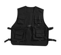 Elegabrillia Cargo Vest, Sleeveless Jacket, Vest, Travel Vest, As A Photographer's Jacket with An Open Front for Quick Dressing, Made of, Black, 3XL