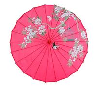 Elegabrillia Chinese Parasol Paper Umbrella Handmade Bamboo Satin Ladies' Umbrella Classic Decorative for Dance Performances, Style B