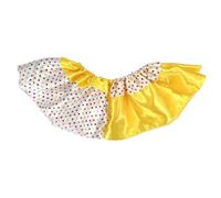 Elegabrillia Clown Costume Collar Ruffled Neck Accessory Prop Satin Like With Elastic Gathered Fit Striped And Polka Panel Styling for Halloween Theater, Yellow White, One Size