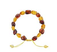 ELEGAMBER Baltic Amber raw Bracelet Gift Set -100% Certified and Authentic Premium Quality Raw Baltic Amber-True amber stone bead (18cm cognac&red)