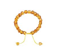ELEGAMBER Baltic Amber raw Bracelet Gift Set -100% Certified and Authentic Premium Quality Raw Baltic Amber-True amber stone bead (Small size square cognac, 7 inch)