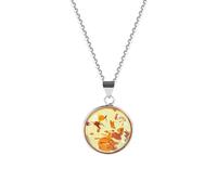 ELEGAMBER Handmade S925 Silver Embedding Natural Baltic Sea Amber Raw Stone Pendant Necklace, Polished Amber Energy Stone | Wooden Gift Box, 20mm, Baltic Amber, Polish Baltic Amber