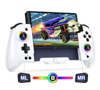 Elegamefy Switch Controller for Nintendo Switch/OLED, Bluetooth Controllers for Handheld Mode with 1000 mAh, Programmable, 6-Axis Gyro, Vibration, Turbo Large Handle Switch Pro Controller