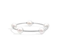 Elegance 11 designs 10mm Crystal White Pearl Blessing Bracelet, 7.1, Brass, Pearl